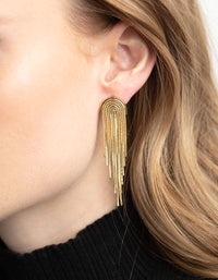 Gold Plated Brass Box Chain Drop Earrings - link has visual effect only