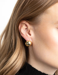 Gold Plated Statement Ball Stud Earrings - link has visual effect only