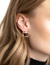 Gold Plated Flat Stud Earrings - link has visual effect only