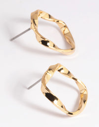 Gold Plated Flat Stud Earrings - link has visual effect only