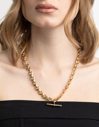 Gold Plated Fob Layered Necklace - link has visual effect only