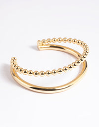 Gold Plated Chain Cuff Bangle Bracelet - link has visual effect only