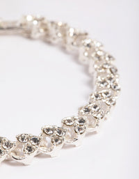 Silver Diamante Heart Clasp Bracelet - link has visual effect only