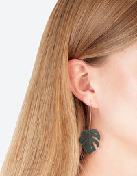 Green Leaf Cutout Drop Earrings - link has visual effect only