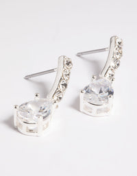 Silver Cubic Zirconia Pear Cut Drop Earrings - link has visual effect only