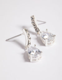 Silver Cubic Zirconia Pear Cut Drop Earrings - link has visual effect only