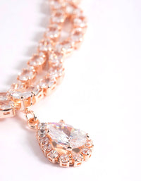 Rhodium Cubic Zirconia Lace Teardrop Necklace - link has visual effect only