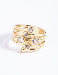 Gold Plated Cubic Zirconia Stone Ring - link has visual effect only