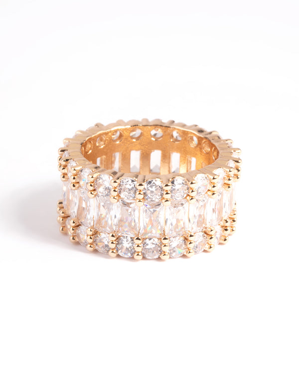 Gold Cubic Zirconia Baguette Ring