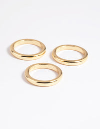 Gold Plated Triple Band Ring - link has visual effect only