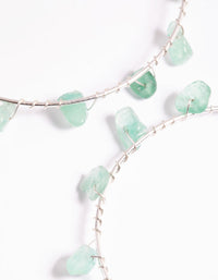 Silver Green Aventurine Hoop Earrings - link has visual effect only