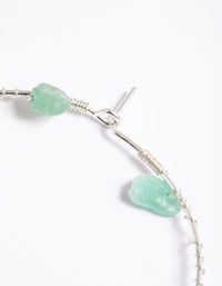 Silver Green Aventurine Hoop Earrings - link has visual effect only