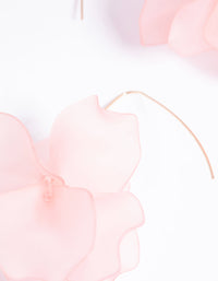 Pink Frosted Flower Drop Earrings - link has visual effect only