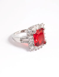 Ruby Cubic Zirconia Asscher Ring - link has visual effect only