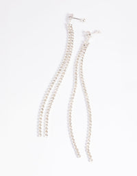 Silver Diamante Chain Drop Earrings - link has visual effect only