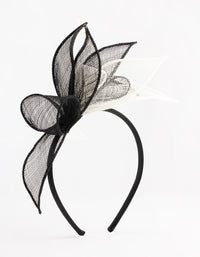 Black & White Petal Sinamay Fascinator - link has visual effect only