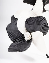 Black & White Faux Leather Petal Headband - link has visual effect only