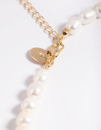 Gold Plated Freshwater Keshi Pearl Drop Necklace - link has visual effect only