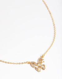 Gold Plated Diamante Butterfly Necklace - link has visual effect only