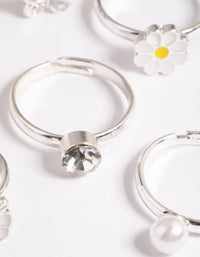 Kids Silver Daisy Ring 6-Pack - link has visual effect only