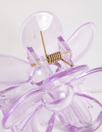 Kids Transparent Purple Daisy Flower Claw Clip - link has visual effect only