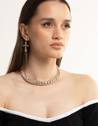 Gold Diamante Collar Choker - link has visual effect only