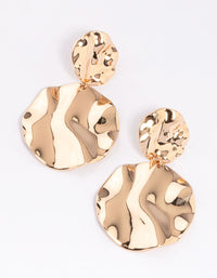 Gold Wrapped Double Disc Drop Earrings - link has visual effect only