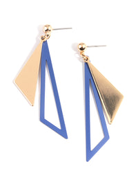 Blue Layered Triangle Drop Earrings - link has visual effect only