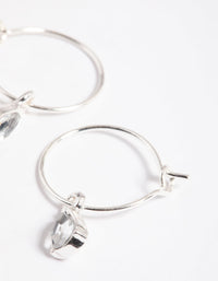 Silver Pear Drop Hoop Earrings - link has visual effect only