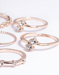 Rose Gold Crystal Chain Ring Pack - link has visual effect only