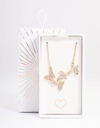 Gold Diamante Butterfly Necklace - link has visual effect only