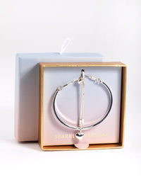 Silver Heart Bangle with Toggle Bracelet - link has visual effect only