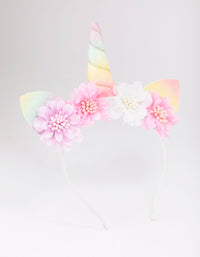 Kids Rainbow Unicorn & Flower Headband - link has visual effect only