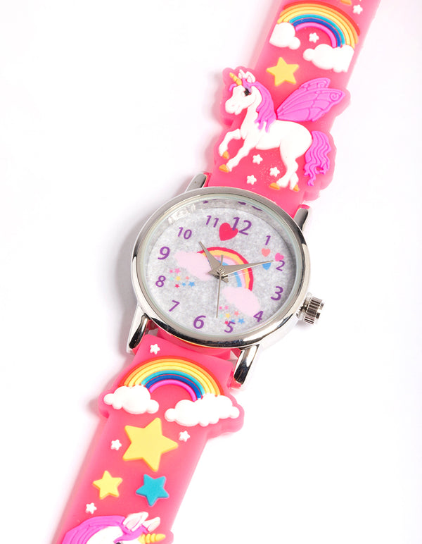 Kids Pink Band Silicone Watch Lovisa