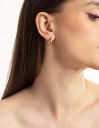 Gold Plated Brass Bold Tapered Hoop Earrings - link has visual effect only