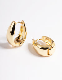 Gold Plated Brass Bold Tapered Hoop Earrings - link has visual effect only