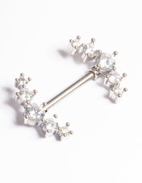 Titanium Diamante Crystal Nipple Bar - link has visual effect only