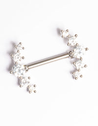 Titanium Diamante Crystal Nipple Bar - link has visual effect only