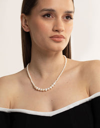 Gold Plated Gradual Freshwater Pearl Necklace - link has visual effect only