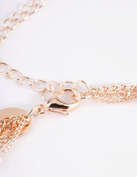 Rose Gold Dainty Multi Chain Pearl Necklace - link has visual effect only