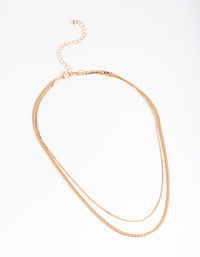 Gold Dainty 2 Row Chain Necklace - link has visual effect only