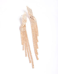 Cubic Zirconia Strand Twist Drop Earrings - link has visual effect only