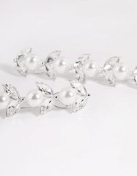 Silver Diamante & Pearl Row Clip Pack - link has visual effect only