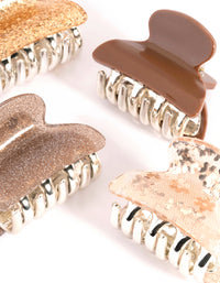 Brown Acrylic 4cm Glitter Claw 4-Pack - link has visual effect only