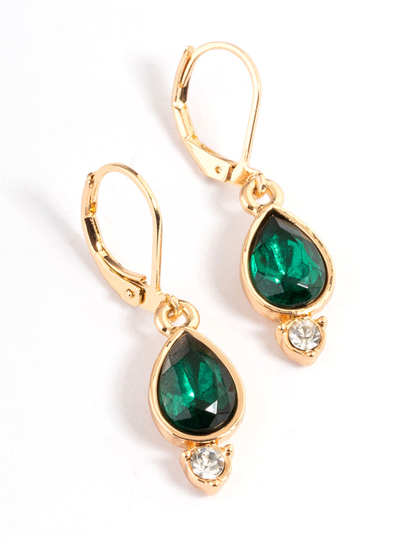 Gold Encased Pear & Round Hoop Earrings