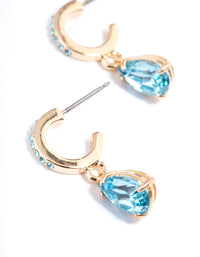 Aqua Diamante Pear Drop Earrings - link has visual effect only