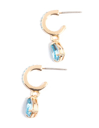 Aqua Diamante Pear Drop Earrings - link has visual effect only