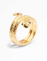 Gold Plated Stainless Steel Snake Ring - link has visual effect only