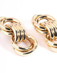 Gold Trio Knot Drop Earrings - link has visual effect only