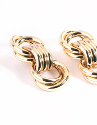 Gold Trio Knot Drop Earrings - link has visual effect only